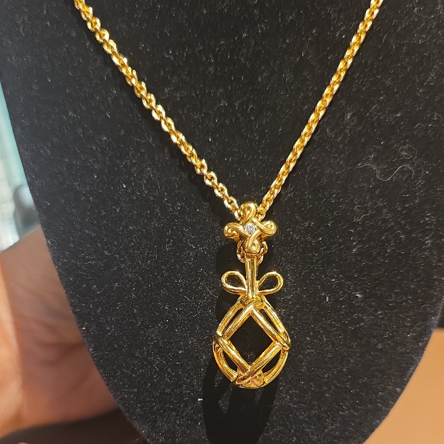 Joan Rivers Gold-Tone Bow Drop Pendant Necklace